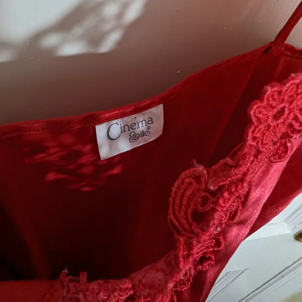 Lace Trimmed Red Nightgown - Picture 2 of 6